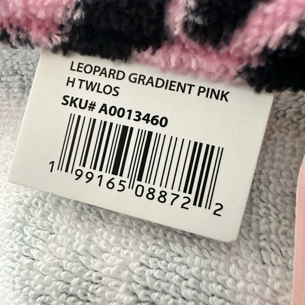 Betsey Johnson Pink Leopard Gradient Hand Towel 16x26 Cotton Bathroom NWT